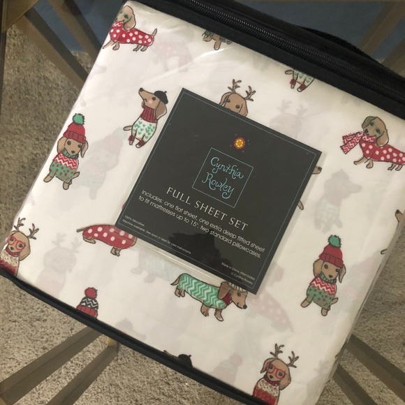 Cynthia Rowley Other - Holiday Winter Dog FULL Sheet Set Cynthia Rowley
